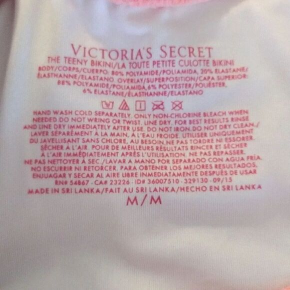 Victoria's Secret 2015 Floral Neon Crochet Side Ties Swim Bottoms Medium - Picture 12 of 13